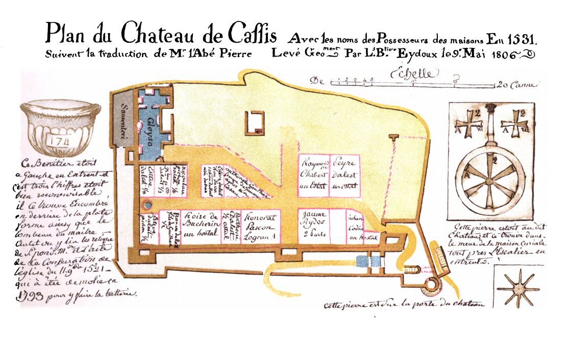 Plan du château de Cassis en 1531